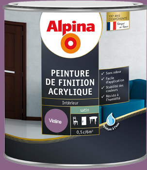 Peinture finition acrylique satin 0,5L violine